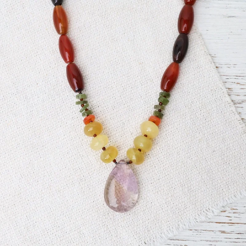 women's necklaces with matching earrings -Carnelian Mix Necklace