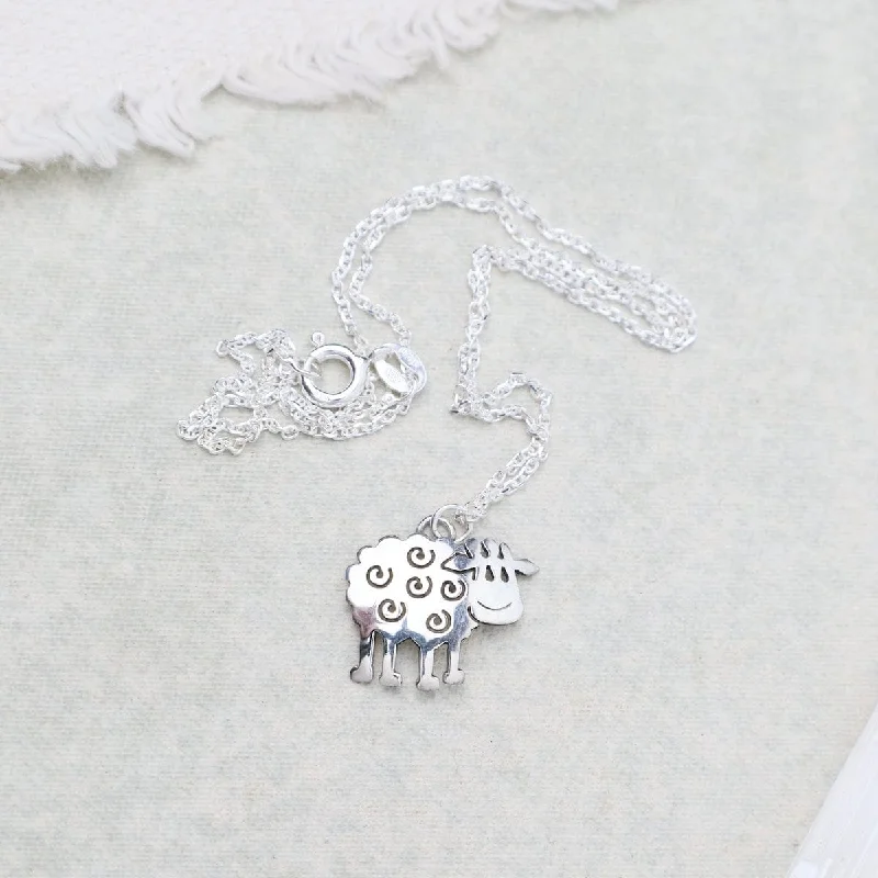 women's necklaces with rose gold chain -Sterling Silver Sheep Necklace