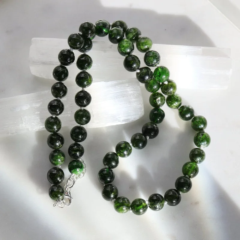 women's necklaces with layered stones -Hand Knotted Green Tourmaline Necklace