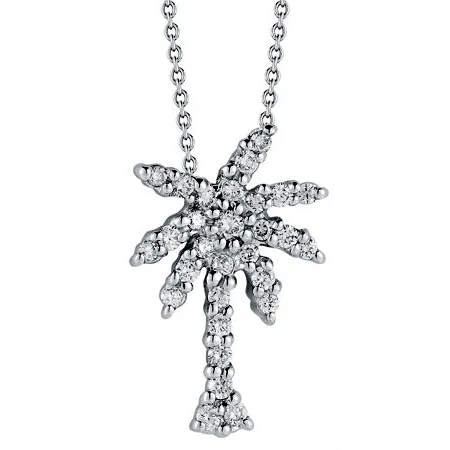 women's necklaces with adjustable length -Roberto Coin Tiny Treasures Palm Tree Pendant Necklace 001236AWCHX0