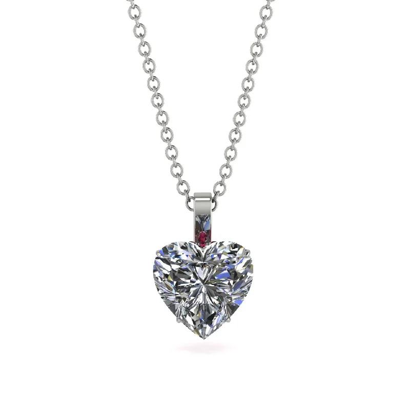 women's necklaces with star-shaped pendant -Heart Diamond Necklace - Noelle No. 48