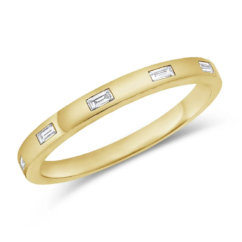 women's engagement rings with vintage metal -OKGs Collection 14K Gold Band with Diamonds