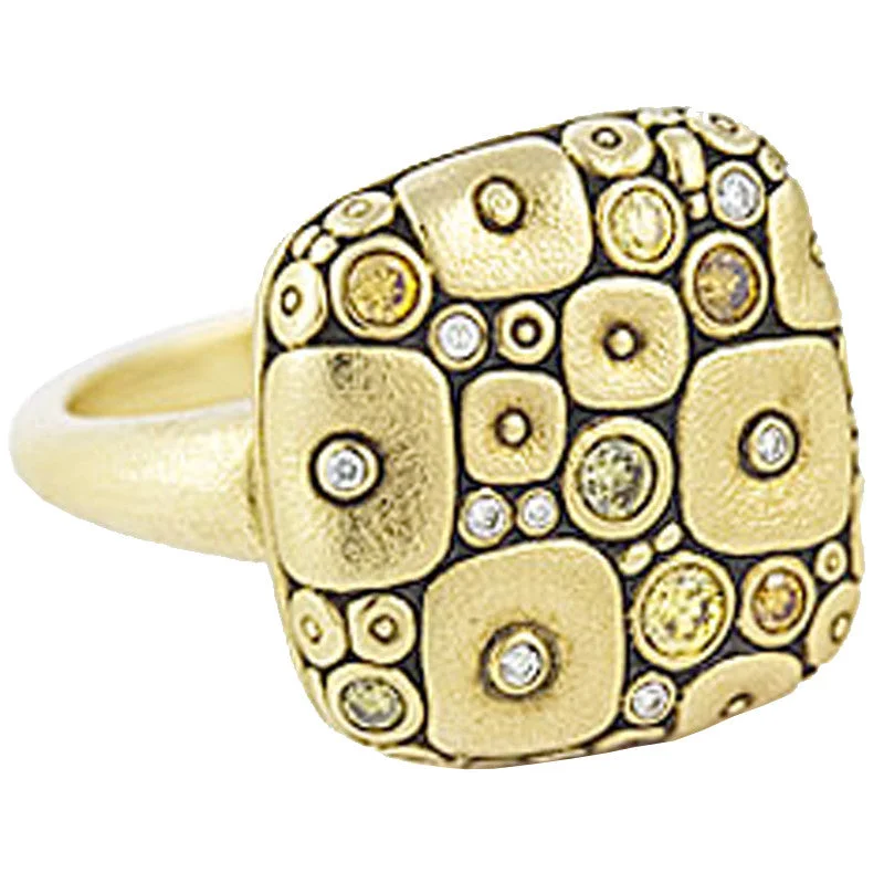 women's rings with engraved details -Alex Sepkus Soft Mosaic Dome Ring - R-138DC