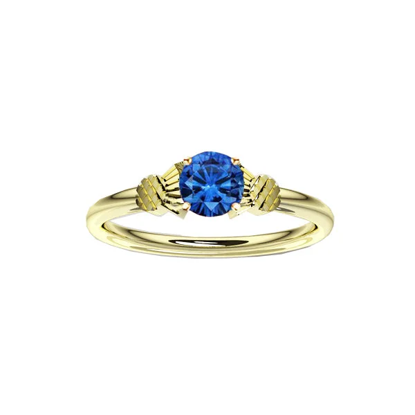 women's rings with chic design -Dainty Scottish Thistle Ring with Sapphire