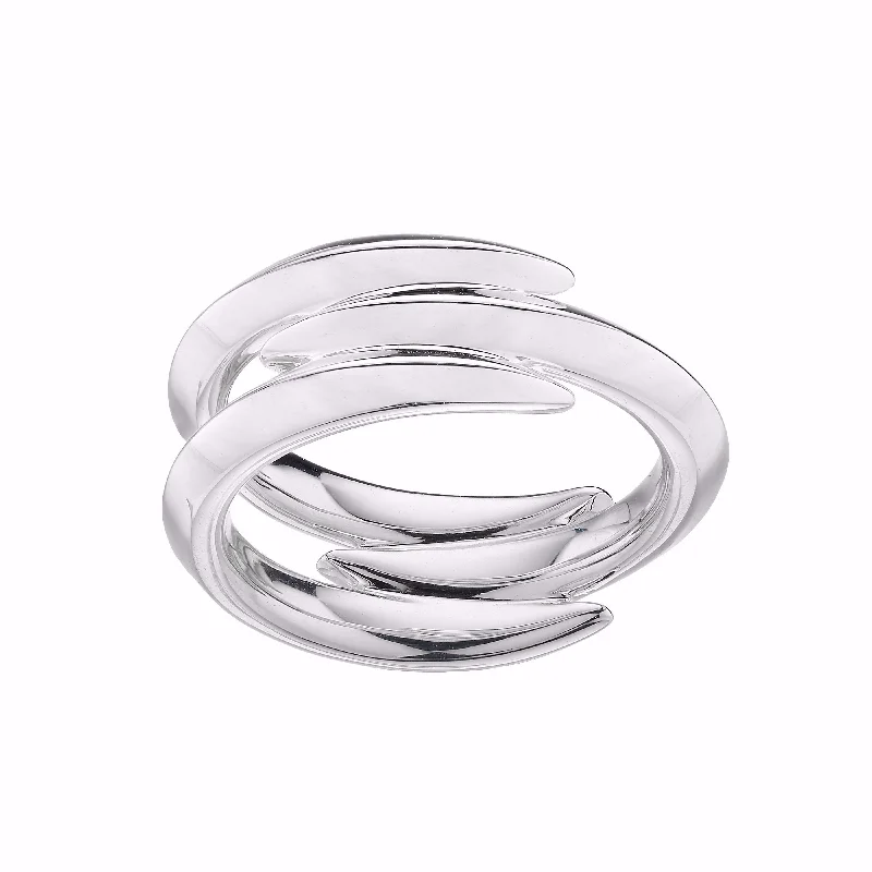 women's rings with sapphire -Arc Triple Ring - Silver