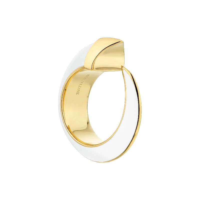 women's rings with simple elegance -Sabre Solis Ring - Yellow Gold Vermeil & Chalk Ceramic