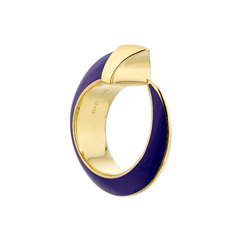 women's rings with modern twist -Sabre Solis Ring - Yellow Gold Vermeil & Atlantic Ceramic