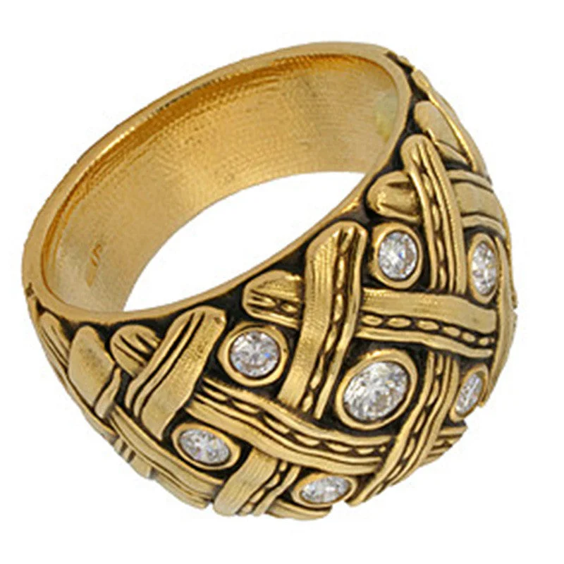 women's rings with gemstone -Alex Sepkus Lattice Ring - R-61