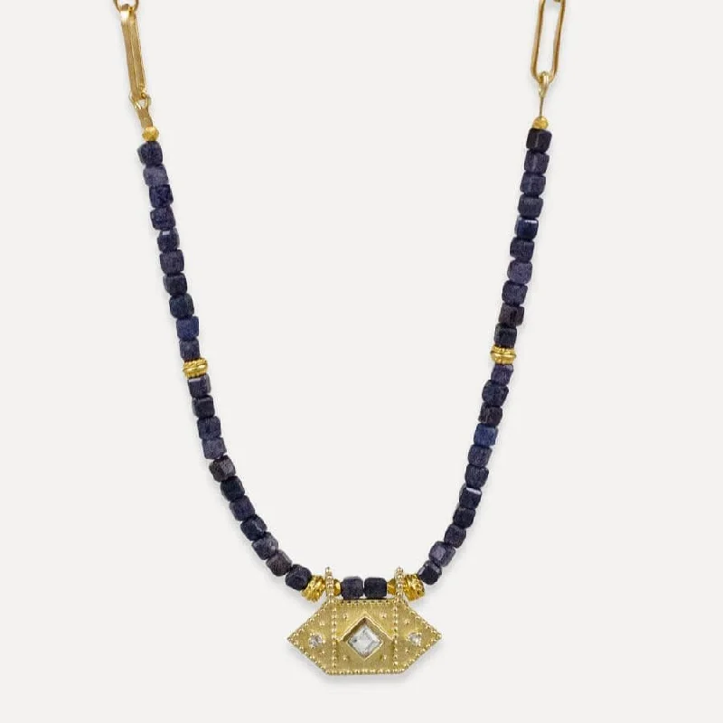 women's necklaces with silver chain -Blue Sapphire Mesa Necklace