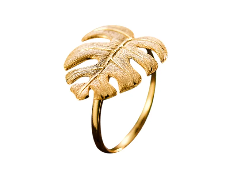 women's rings with colorful stones -Monstera Leaf Ring