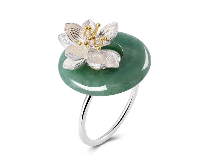 women's rings with vintage gemstones -Lotus Whispers Ring