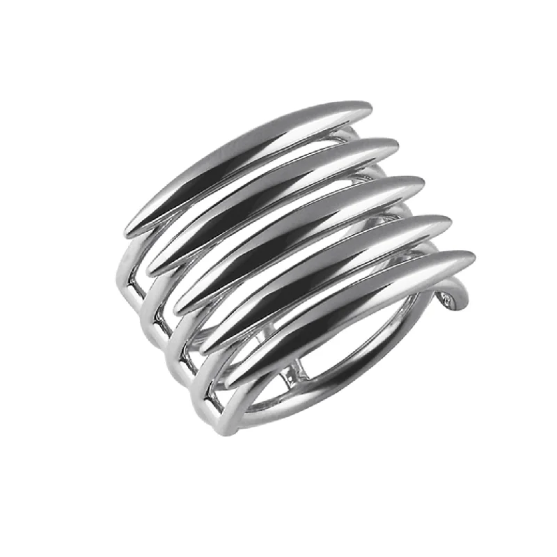 women's rings with art deco style -Quill Ring - Silver