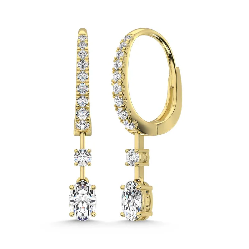 women's earrings with heart-shaped design -14K Yellow Gold Lab Grown Diamond 1 1/3 Ct.Tw. Hoop Earrings