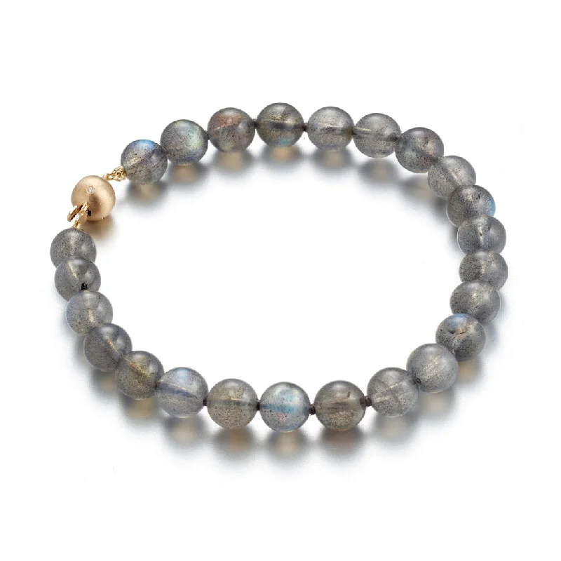 women's bracelets with statement design -Laguna Bracelet in Labradorite & Diamonds