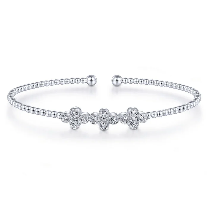 women's bracelets with beaded design -Bujukan Quatrefoil Diamond Bracelet