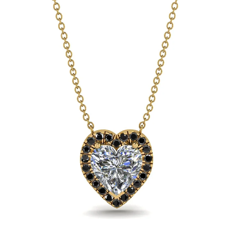 women's necklaces with dual-tone finish -4.7Ct Diamond Halo Heart Necklace - Jaylene No. 31