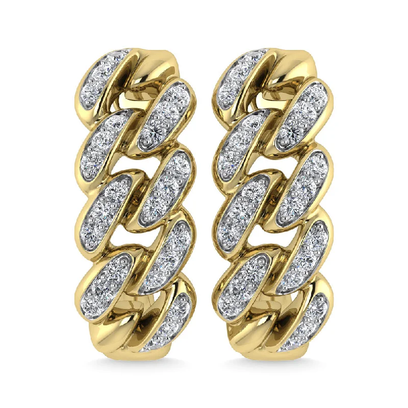 women's earrings with classic studs -Diamond  1/5 Ct.Tw. J Earrings in 14K Yellow Gold