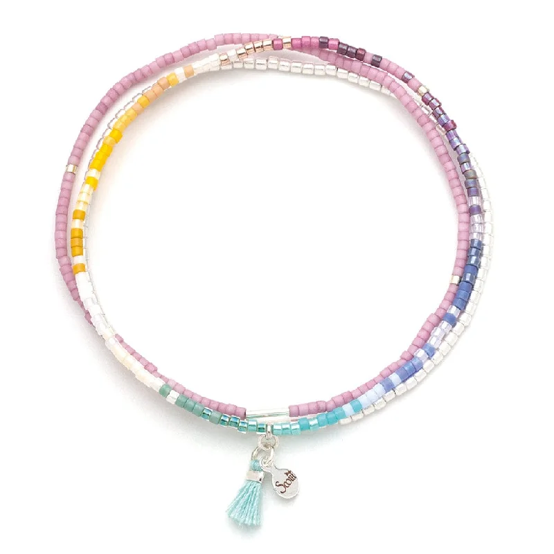 women's bracelets with pearl beads -Scout Chromacolor Miyuki Bracelet Trio - Bright Multi/Silver