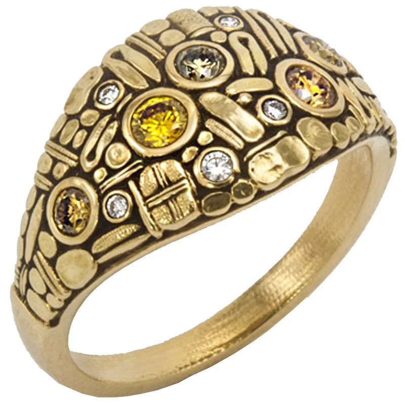 women's rings with multi-stone design -Alex Sepkus Curious Characters Dome Ring - R-146DC