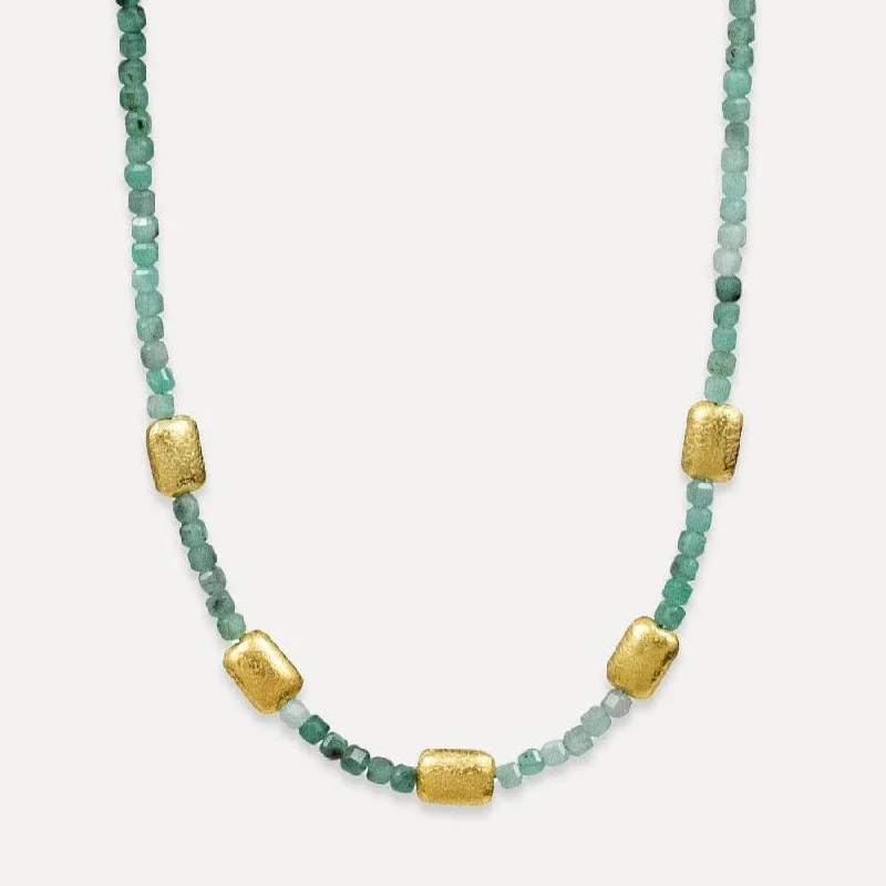 women's necklaces with layered stones -Emerald Lhasa Necklace