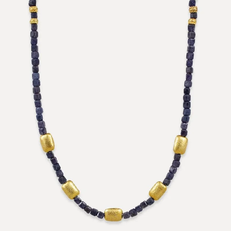 women's necklaces with unique pendant -Blue Sapphire Lhasa Necklace