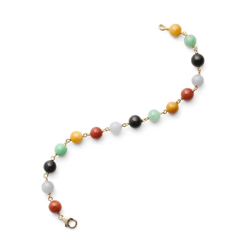 women's bracelets with engraved design -Multicolor Jade Bracelet