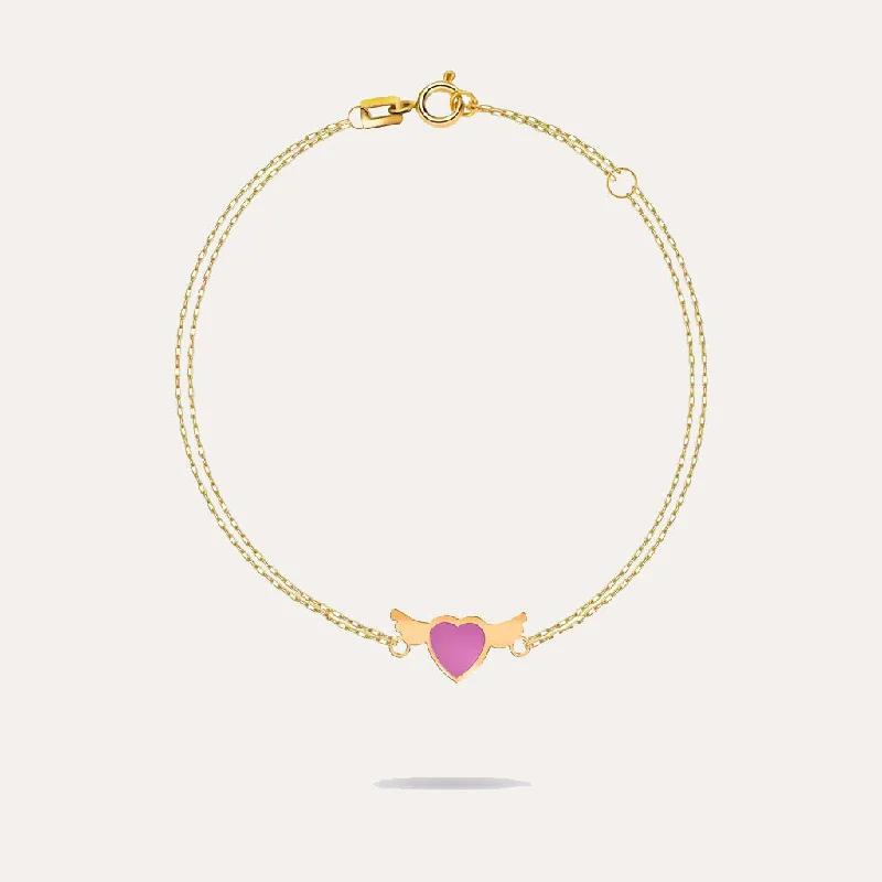 women's bracelets with oval design -18K Gold Love Wing Bracelet For Kids