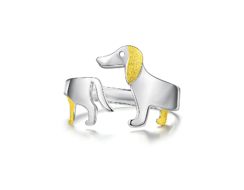 women's rings with sparkly band -Dachshund Dog Ring