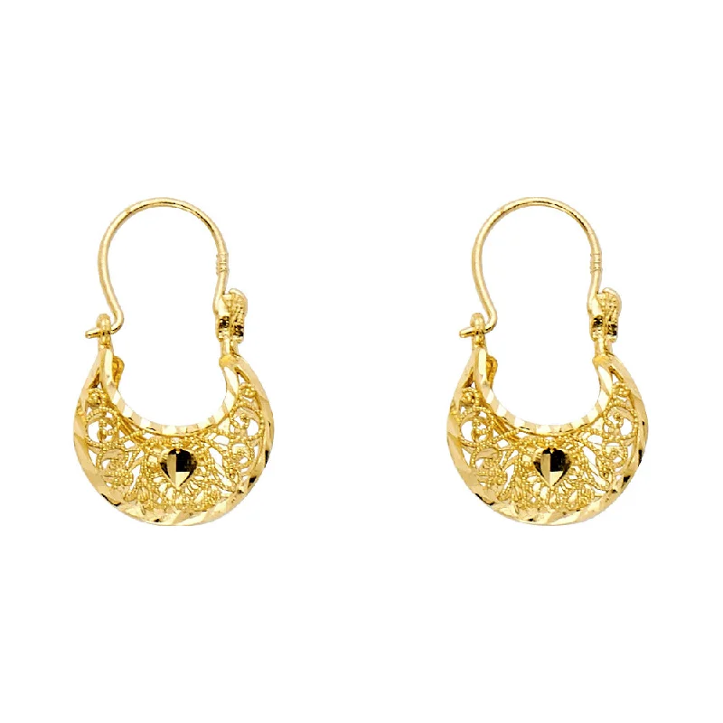 women's earrings with gold-plated finish -14K Gold Basket Earrings