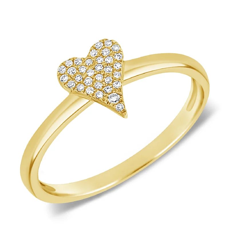 women's engagement rings with double-row diamonds -Diamond Heart Fashion Ring