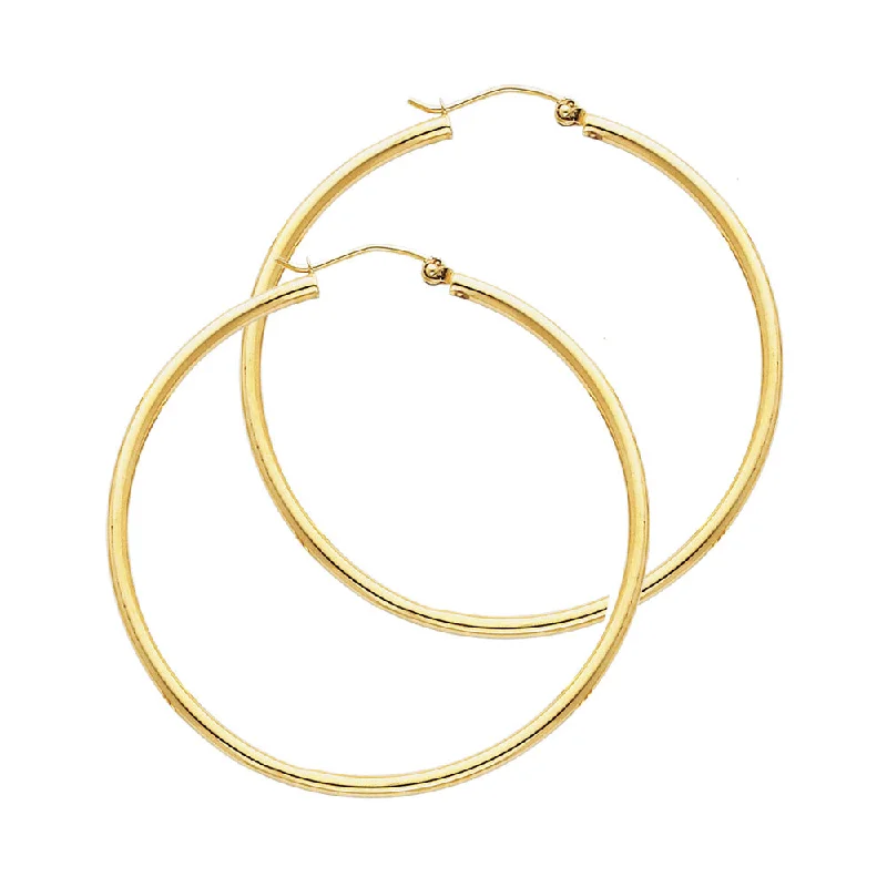 women's earrings with mixed metals -14K Gold Hoop Earrings