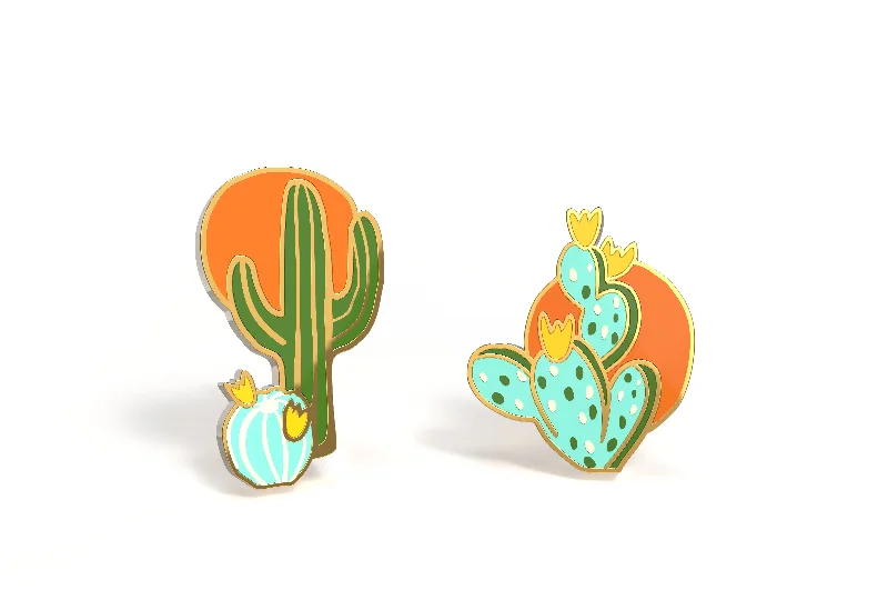 women's earrings with floral design -Cactus Sunset Earrings