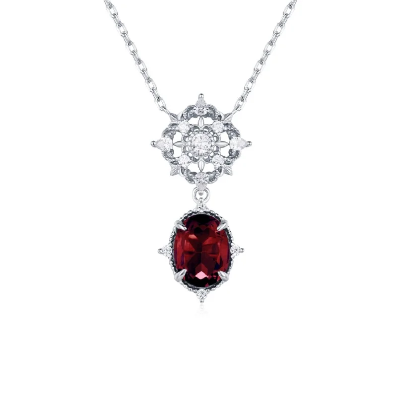 women's necklaces with trendy pendant -Eternal Orbit Mozambique Garnet Necklace