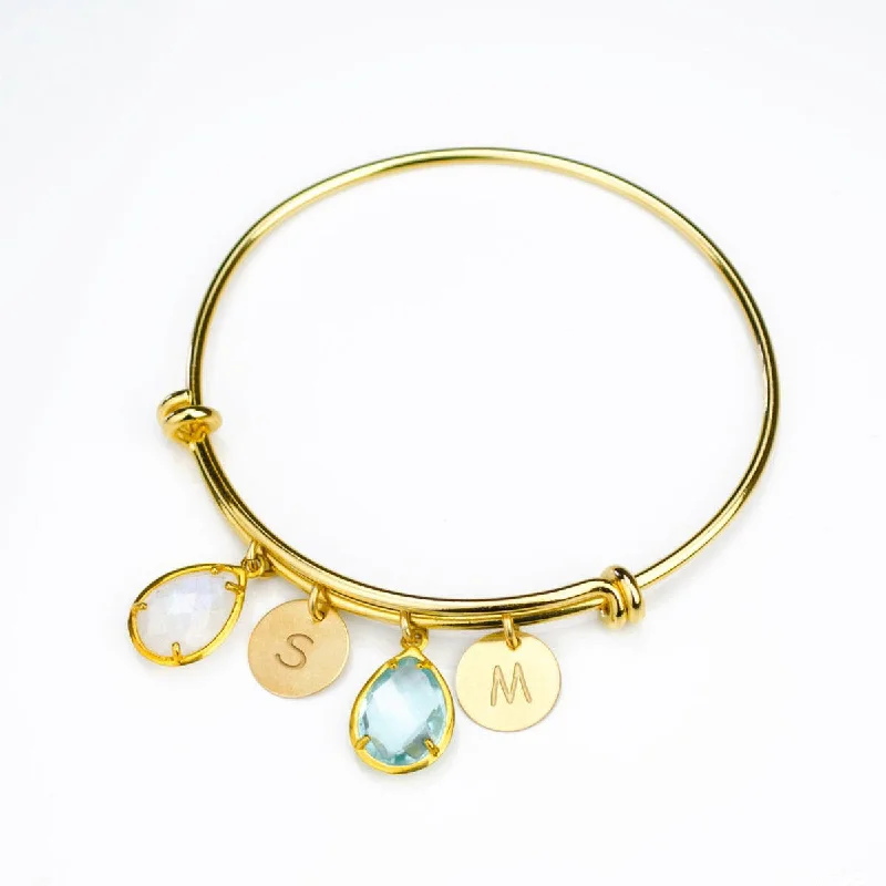 women's bracelets with simple elegance -Personalized Birthstone Bracelet Bangle