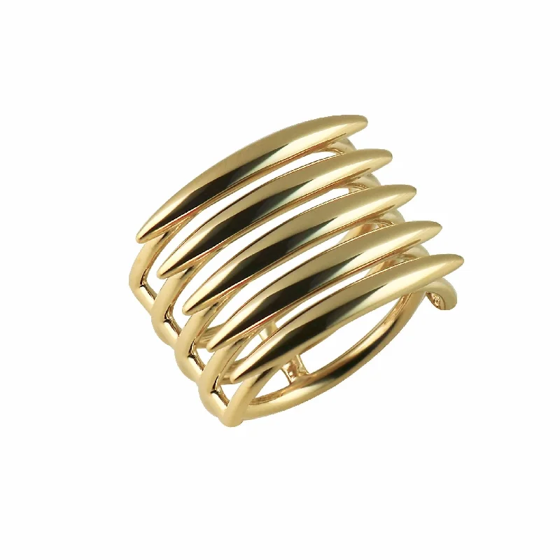 women's rings with multi-stone design -Quill Ring - Yellow Gold Vermeil