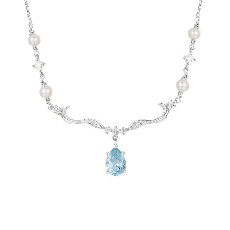 women's necklaces with infinity design -Seabreeze Serenity Blue Topaz Necklace