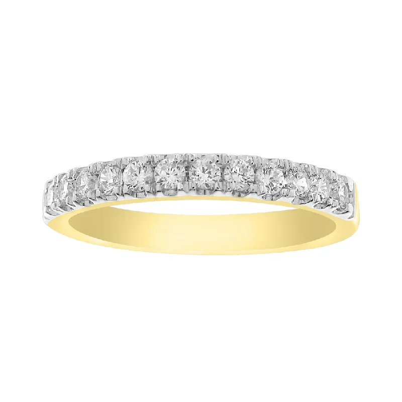 women's engagement rings with carved details -Diamond Two-Tone Eternity Ring (14K)