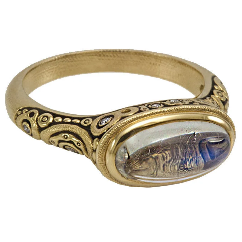 women's rings with floral halo -Alex Sepkus Oval Ring - R-133M