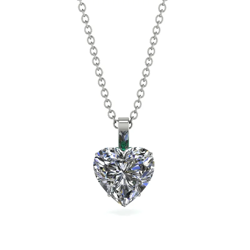 women's necklaces with chunky chain -Heart Diamond Necklace - Noelle No. 18