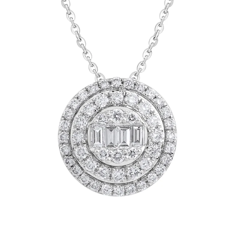 women's necklaces with floral pendant -White Gold Mirror of Light Diamond Necklace