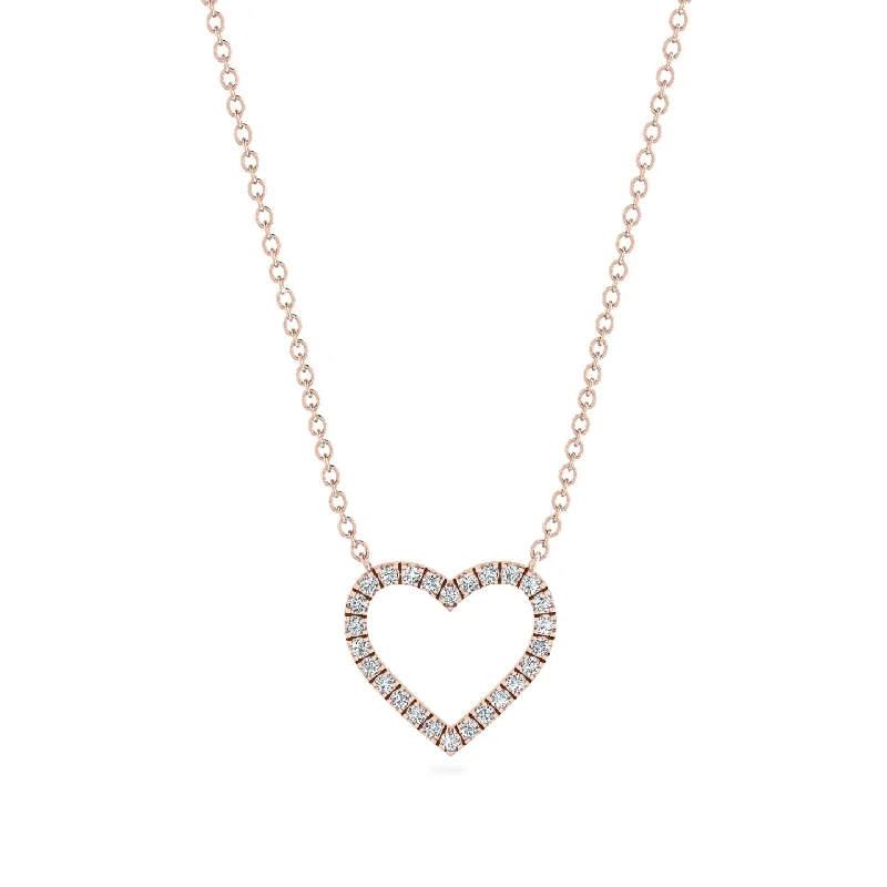 women's necklaces with gemstone -Heart Shaped Diamond Necklace - Marie No. 2