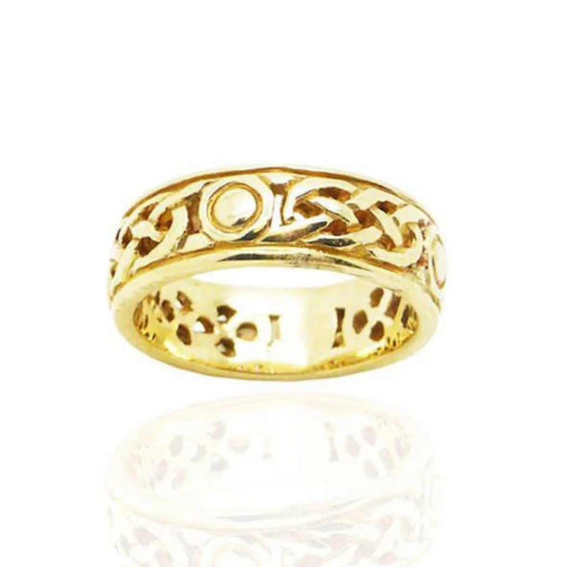 women's rings with solitaire diamond -Celtic Ring in Gold