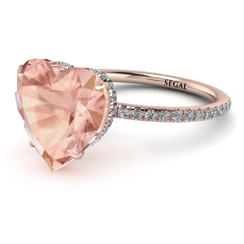 women's engagement rings with vintage-inspired look -Heart Shape Morganite Ring - Noelle No. 902