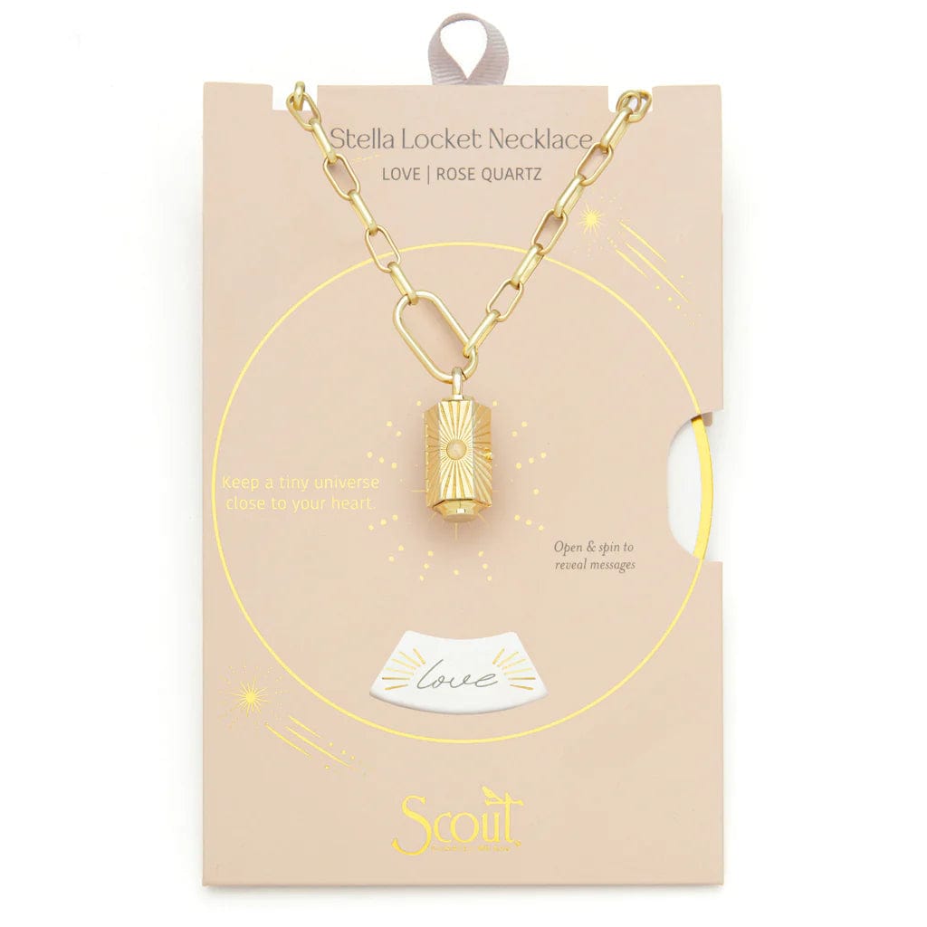 women's necklaces with statement design -Love Stella Locket Necklace with Rose Quartz