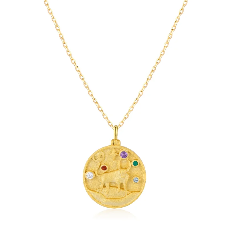 women's necklaces with chain design -Taurus Zodiac Mantra Necklace