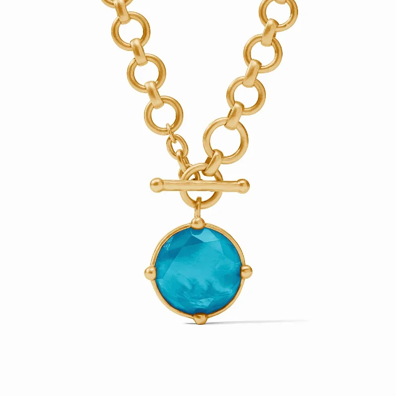 women's necklaces with multi-colored stones -Iridescent London Blue Honeybee Demi Necklace