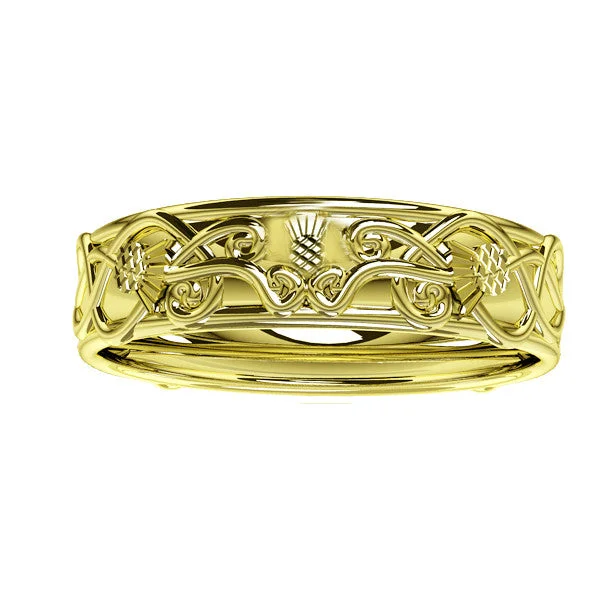 women's rings with floral design -Scottish Thistle Edinburgh Celtic Ring