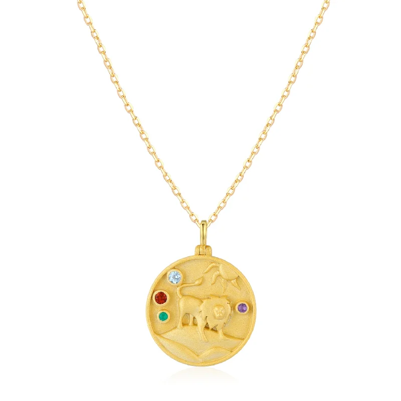 women's necklaces with intricate design -Leo Zodiac Mantra Necklace