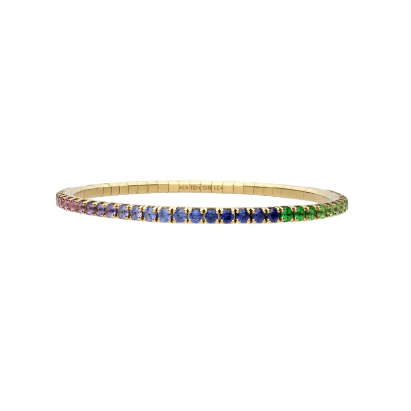 women's bracelets with woven design -4.92CT Rainbow Stretch Bracelet