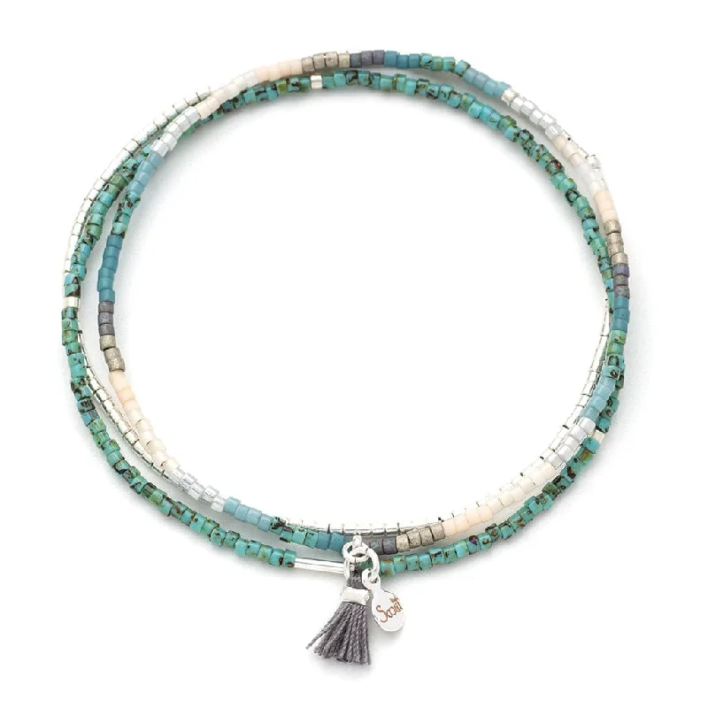 women's bracelets with sparkling diamonds -Scout Chromacolor Miyuki Bracelet Trio - Turquoise